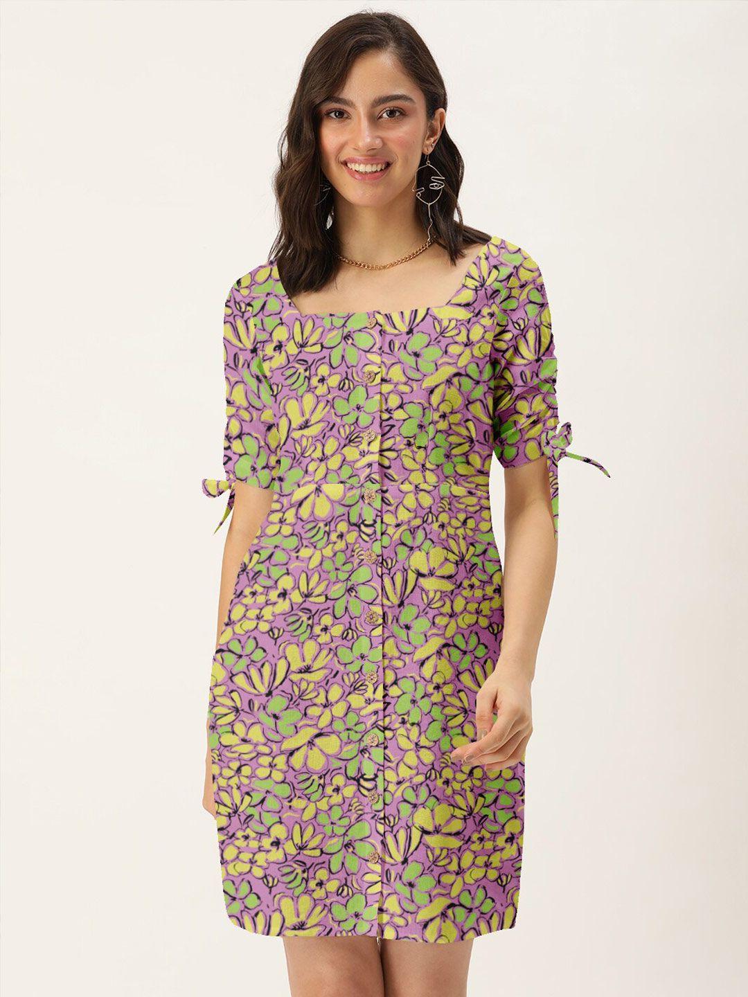 dressberry lavender floral a-line dress