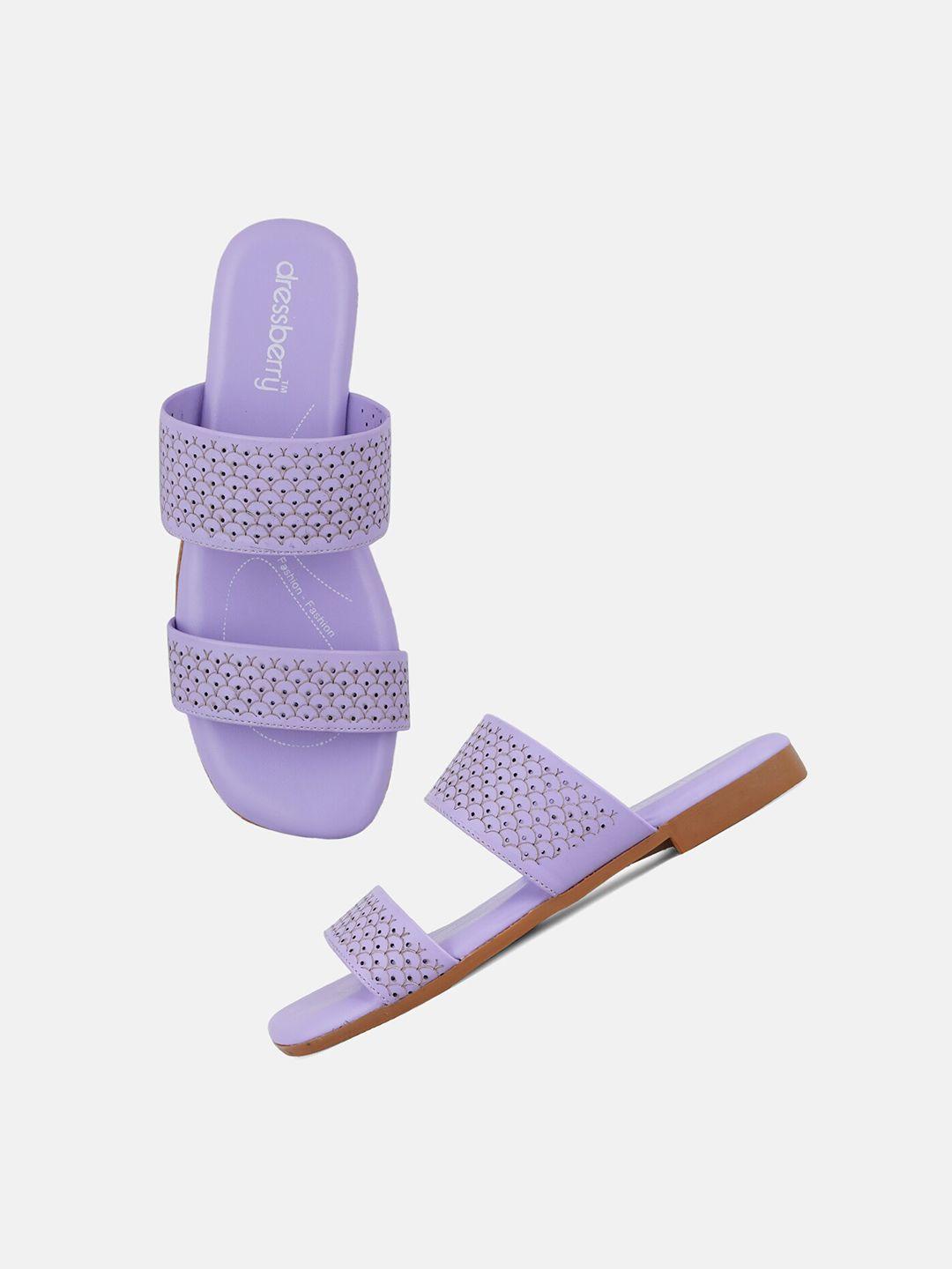 dressberry lavender perforated open toe flats