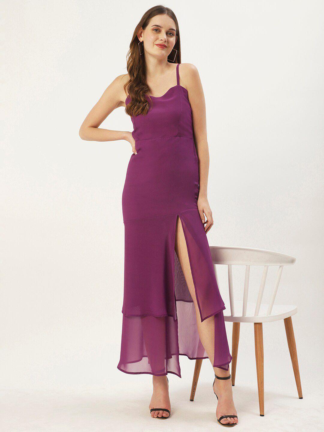 dressberry layered shoulder strap sheath maxi dress