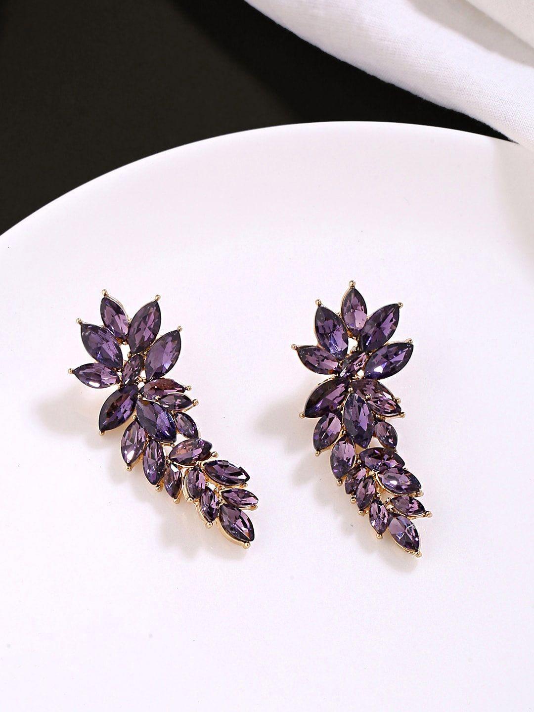 dressberry leaf shaped drop earrings