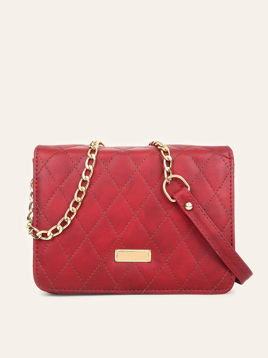 dressberry maroon textured sling bag