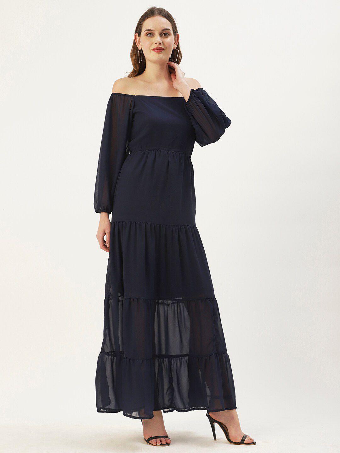 dressberry off-shoulder georgette maxi dress