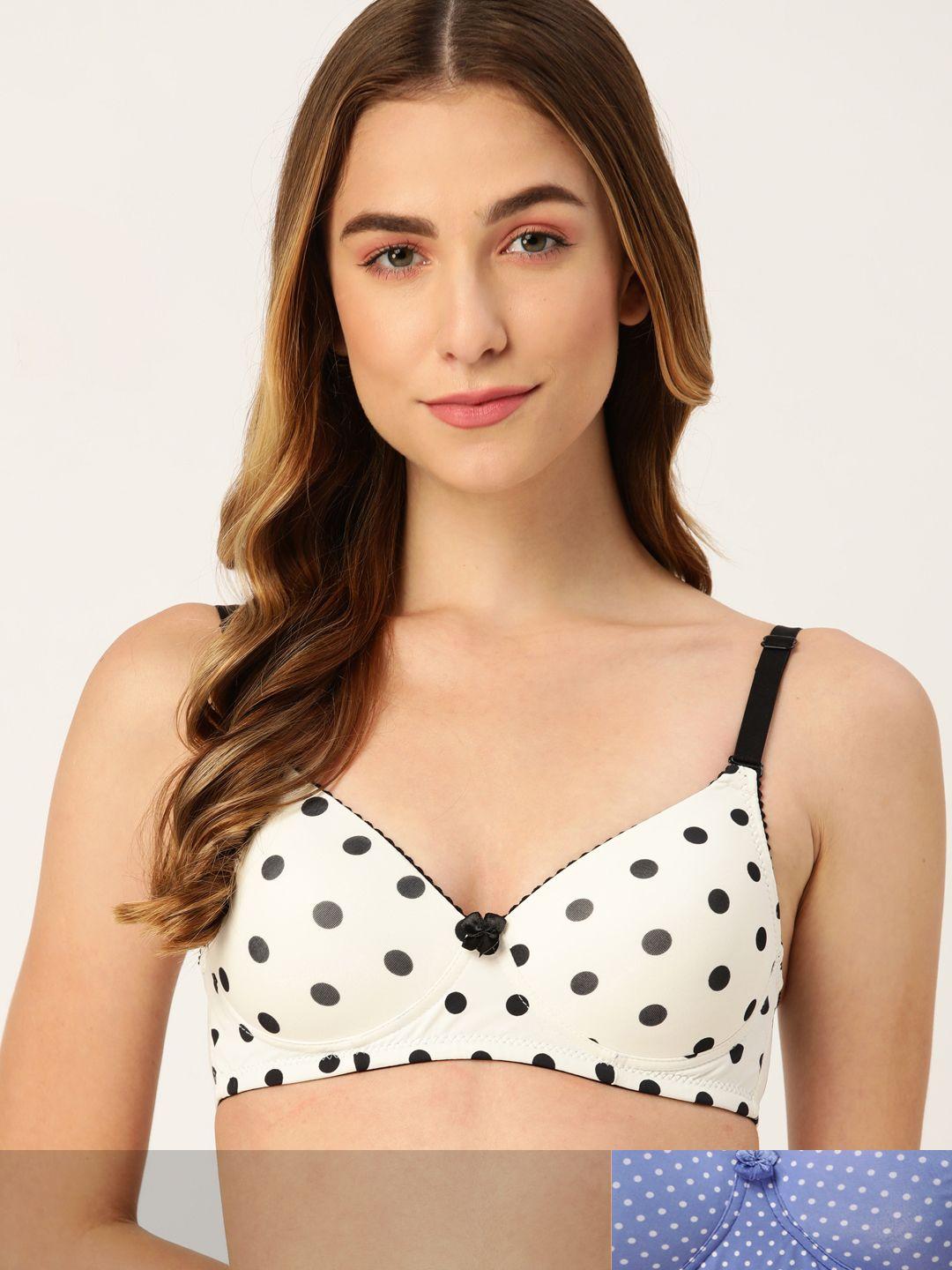 dressberry pack of 2 dotted print t-shirt bras - underwired lightly padded