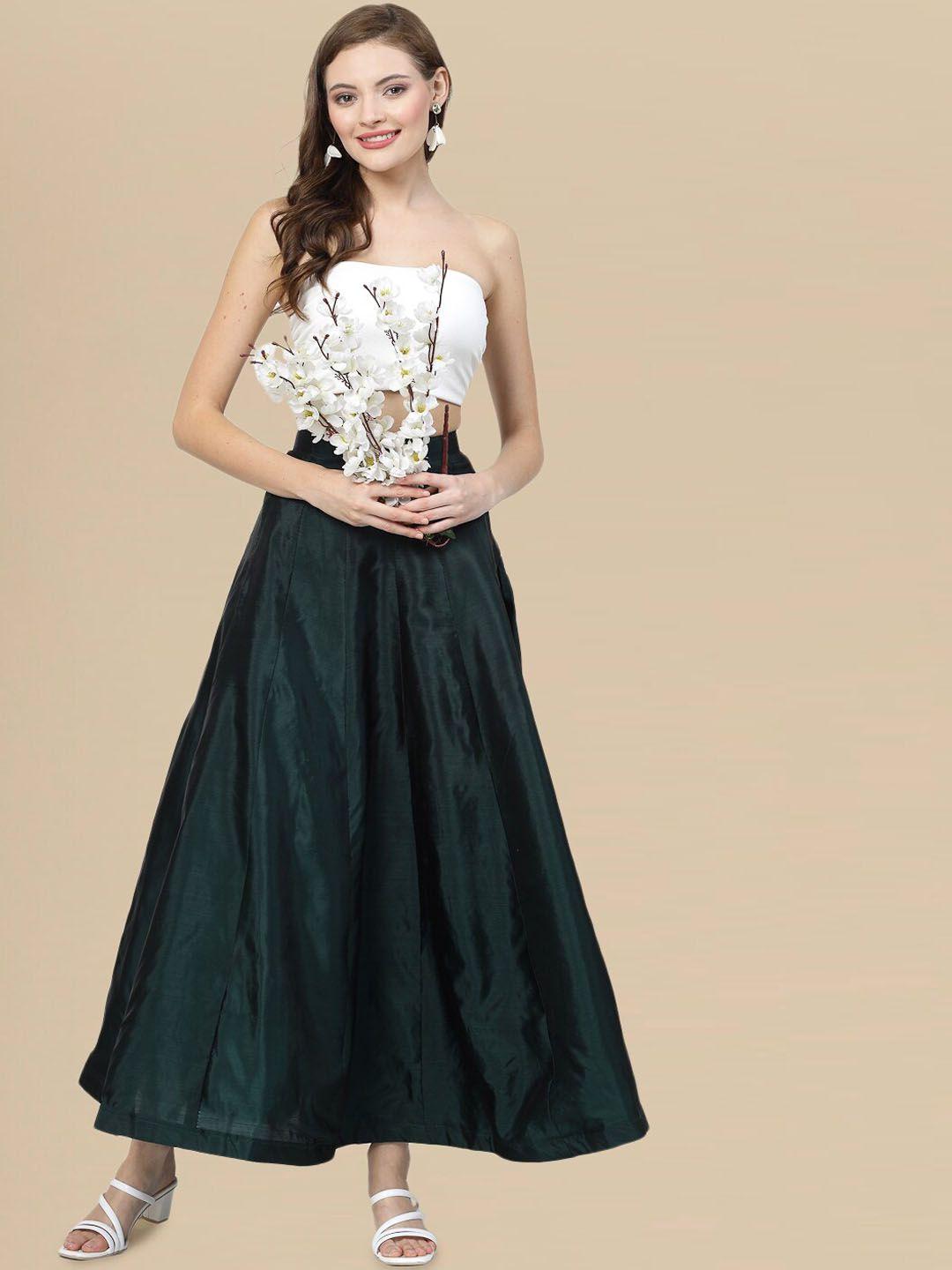 dressberry panelled maxi length flared skirts