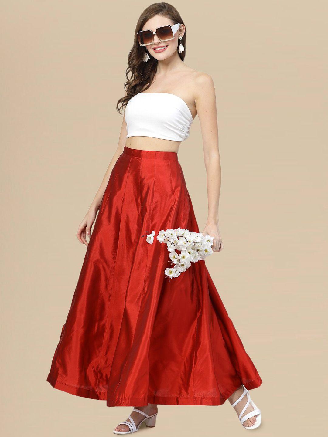 dressberry panelled maxi length flared skirts