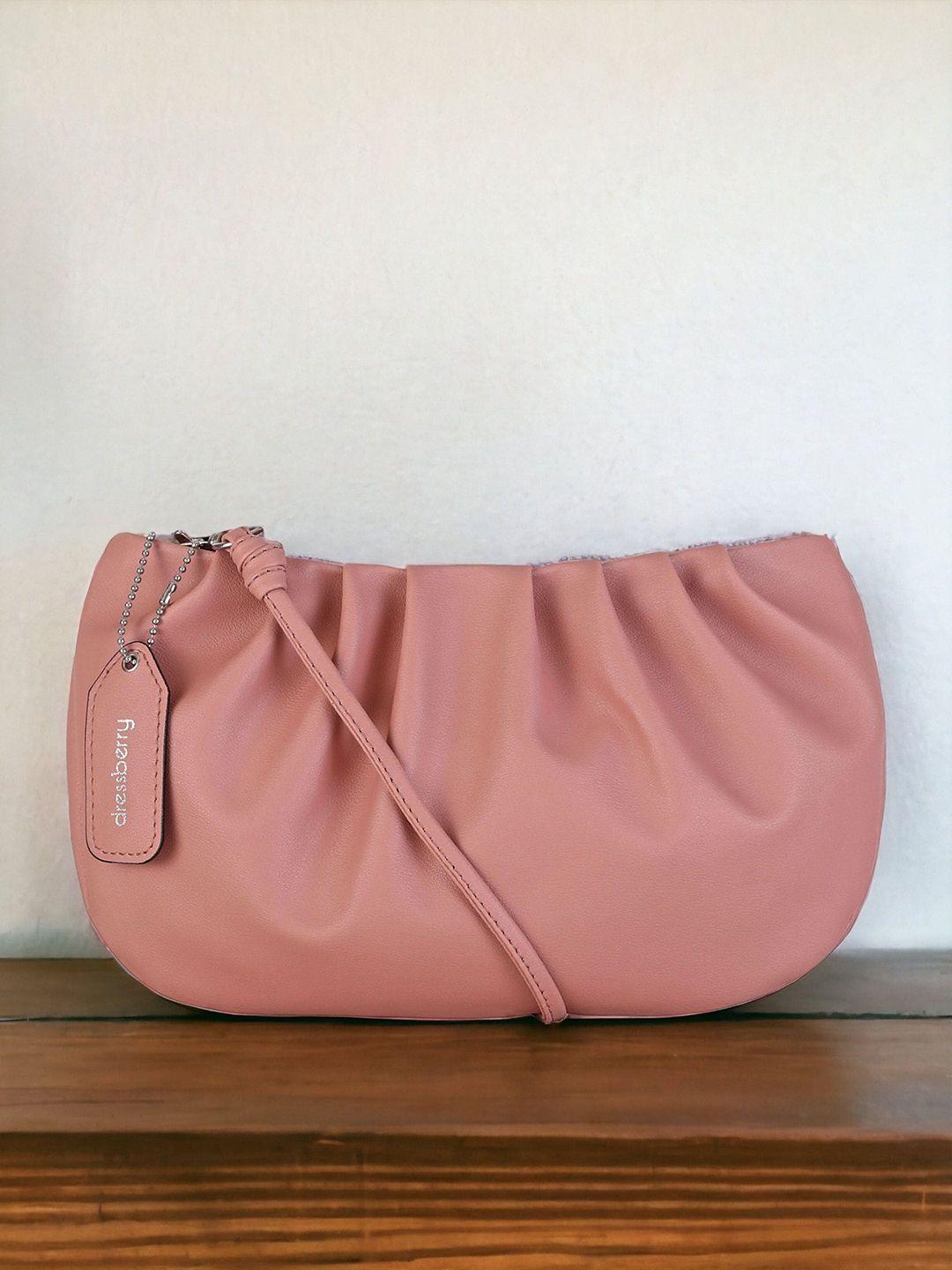 dressberry pink small half moon hobo bag