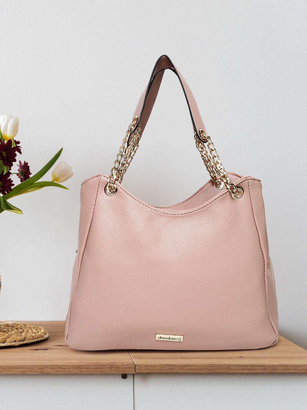 dressberry pink solid shoulder bag