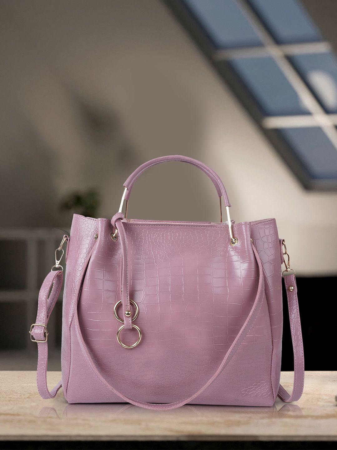 dressberry pink textured structured handheld bag with tasselled