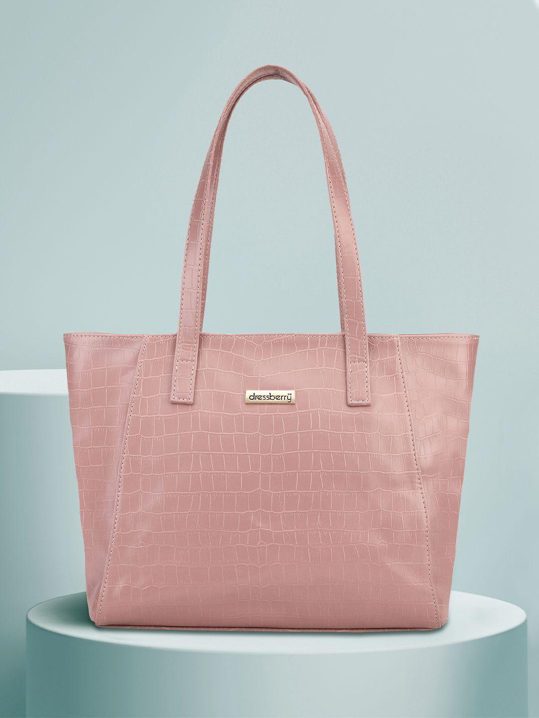 dressberry pink textured structured shoulder bag