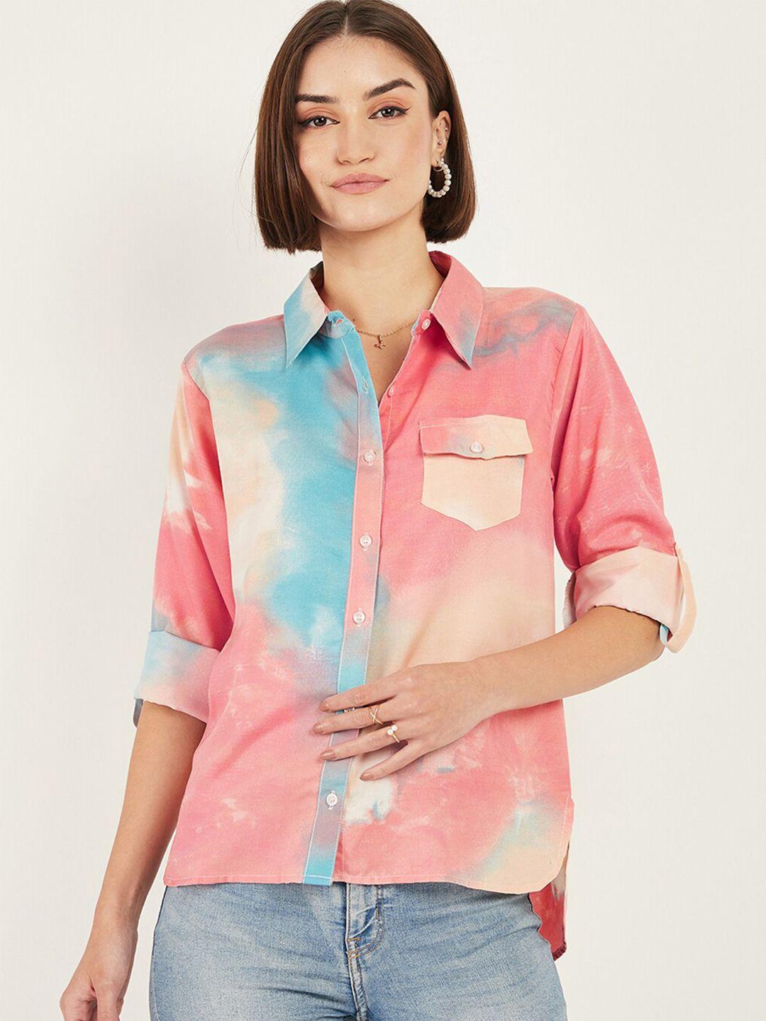 dressberry pink tie and dyed casual shirt