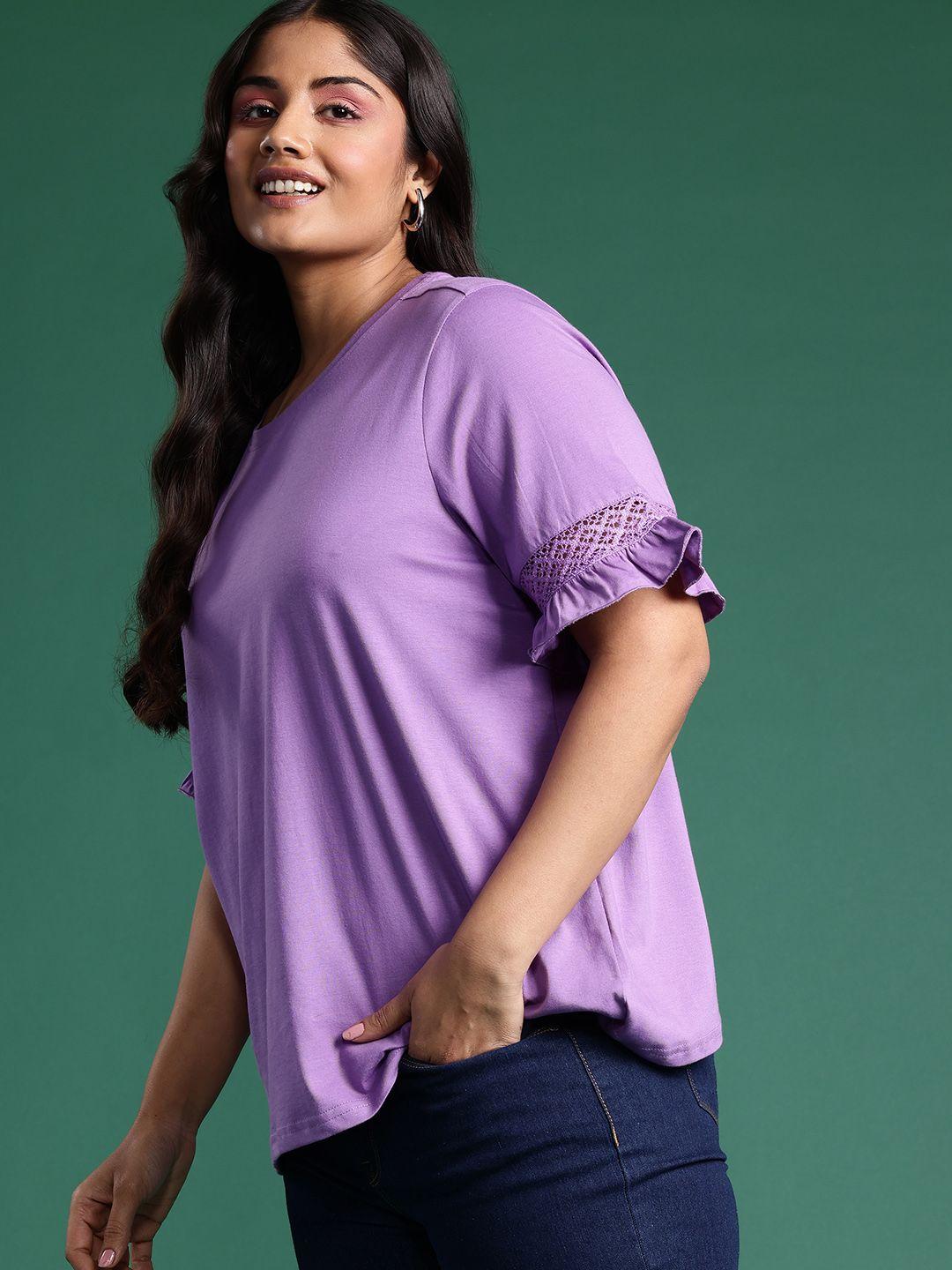 dressberry plus size pure cotton bell sleeves top