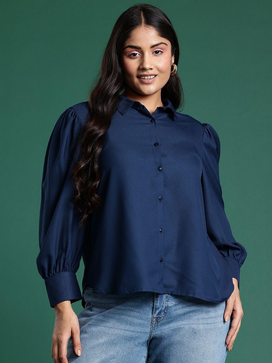 dressberry plus size solid casual shirt