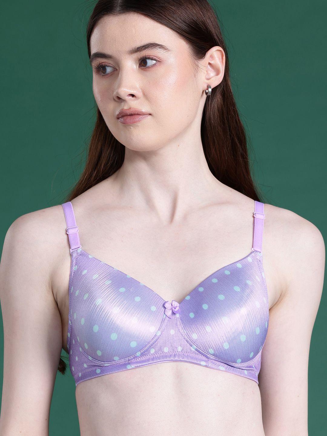 dressberry polka dot printed full coverage lightly padded bra