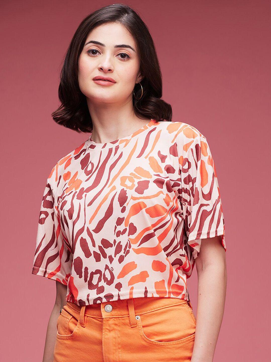 dressberry print extended sleeves top