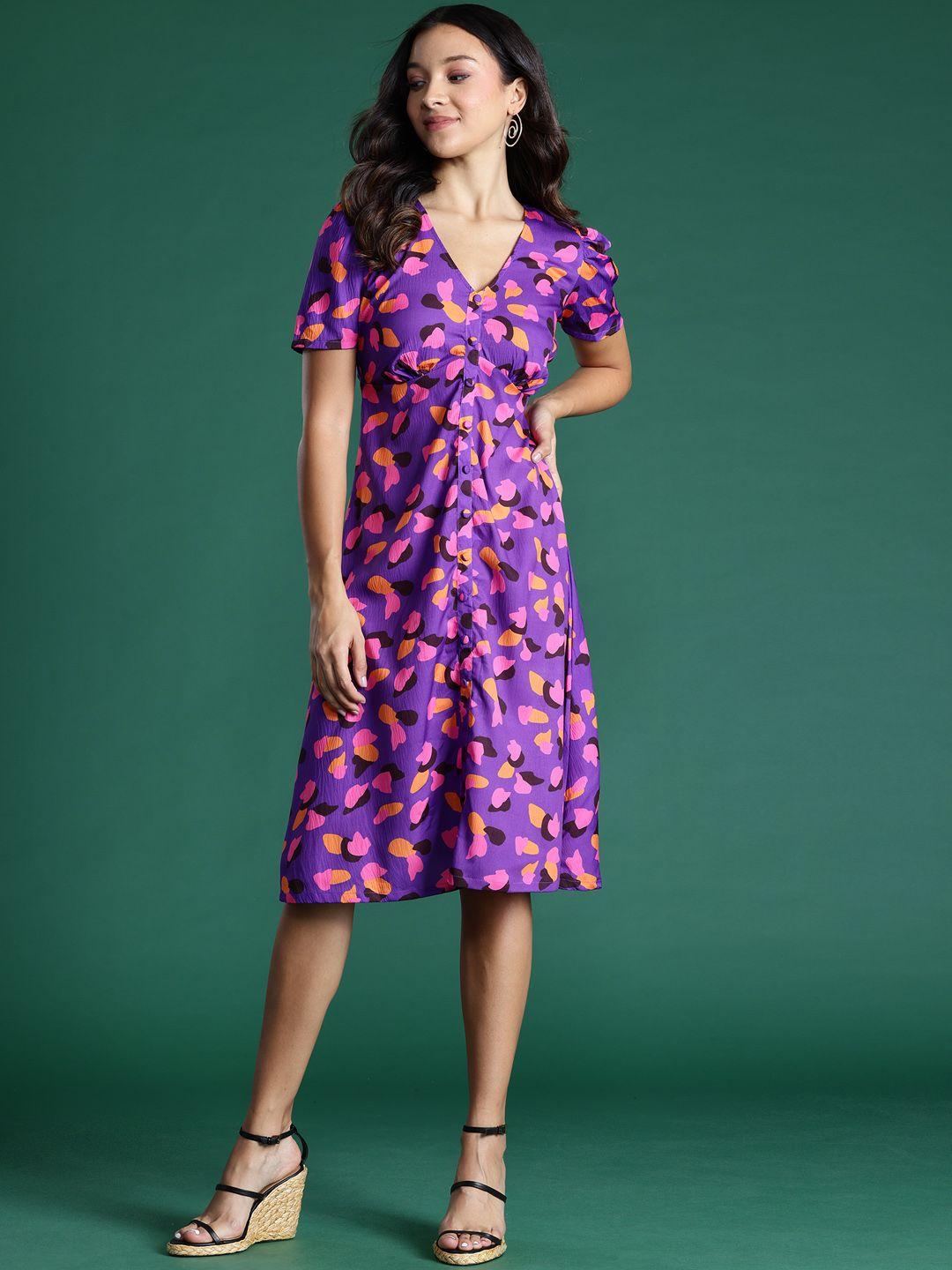 dressberry printed a-line dress