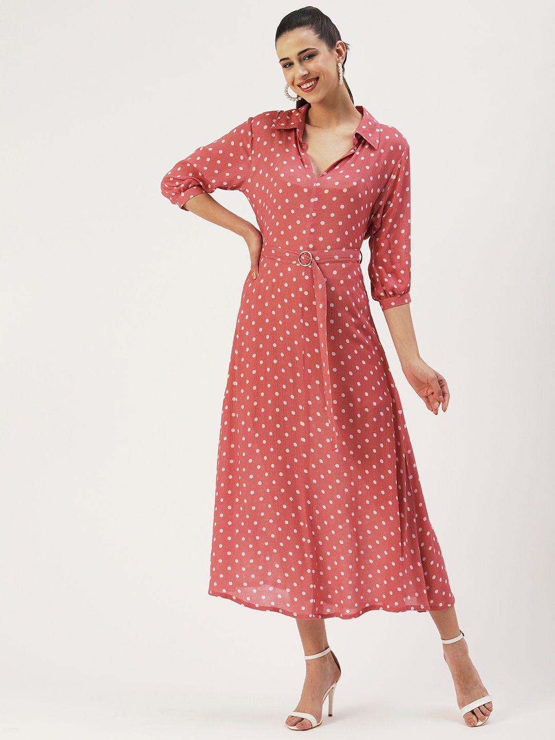 dressberry printed crepe a-line midi dress