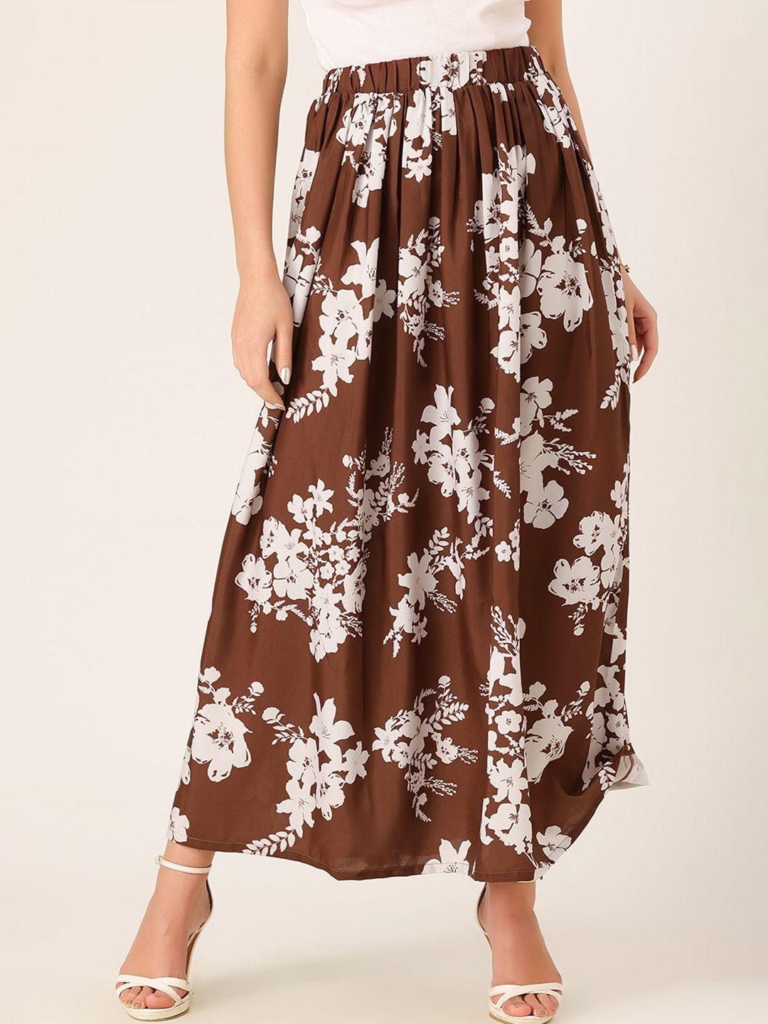 dressberry printed flared maxi skirt