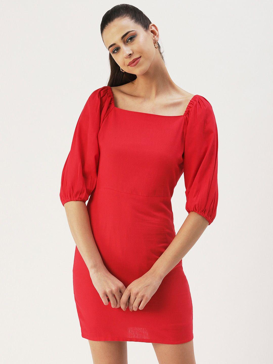 dressberry puff sleeves sheath dress