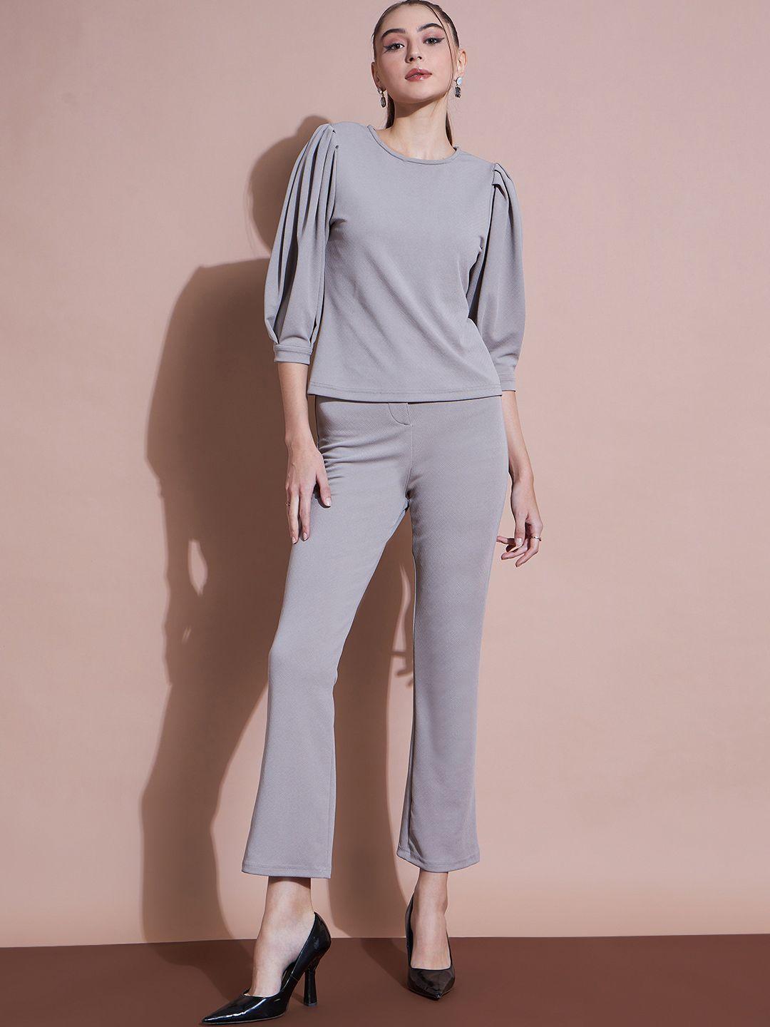 dressberry puff sleeves top with trousers co-ords