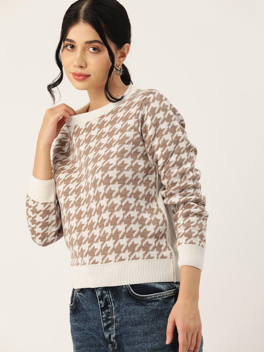 dressberry pure acrylic houndstooth pullover