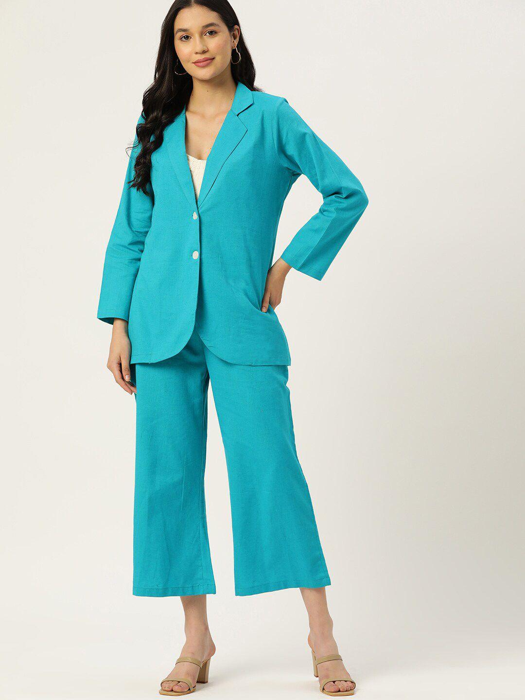 dressberry pure cotton blazer & palazoo co-ord set