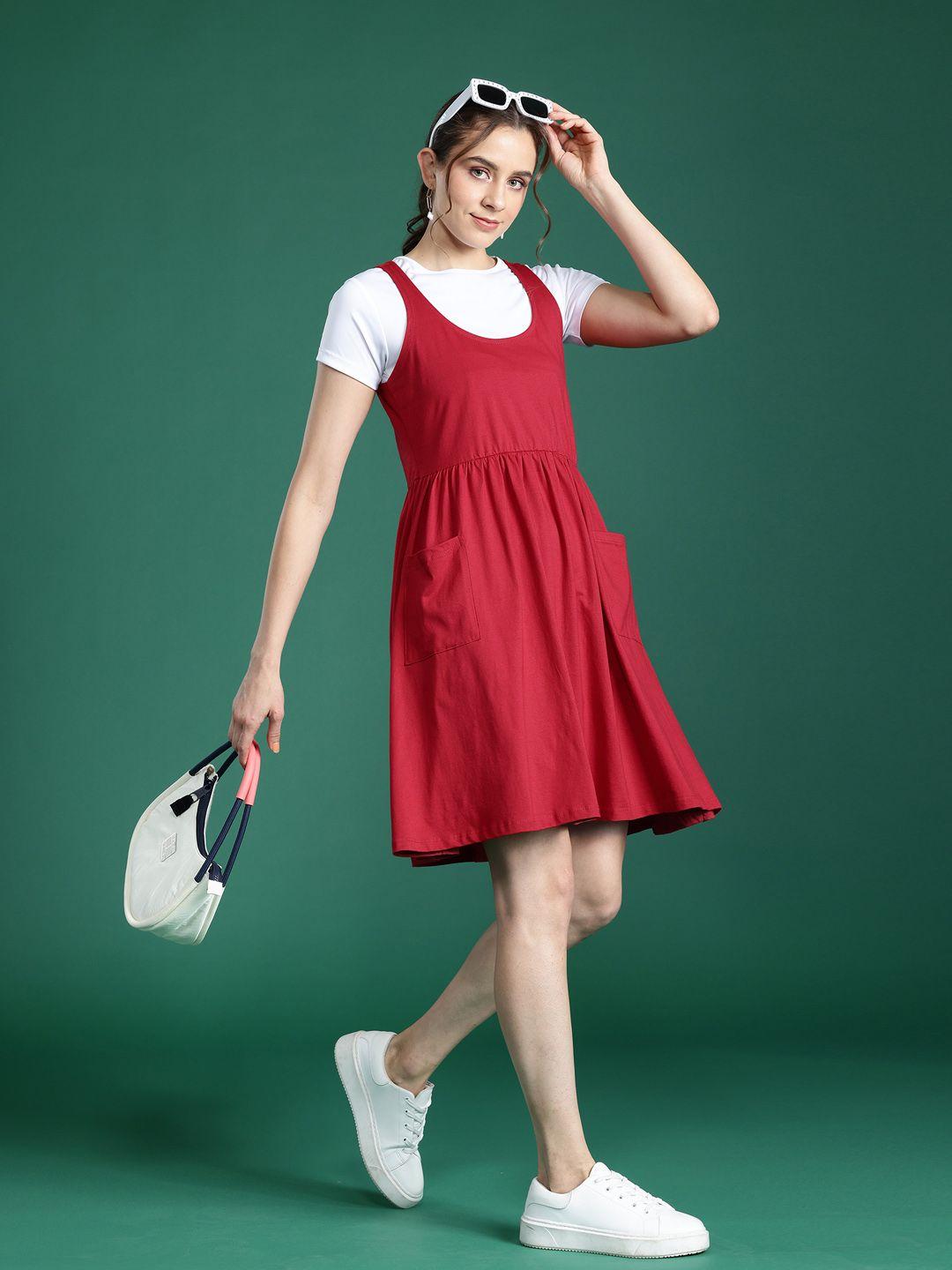 dressberry pure cotton pocket detail a-line dress