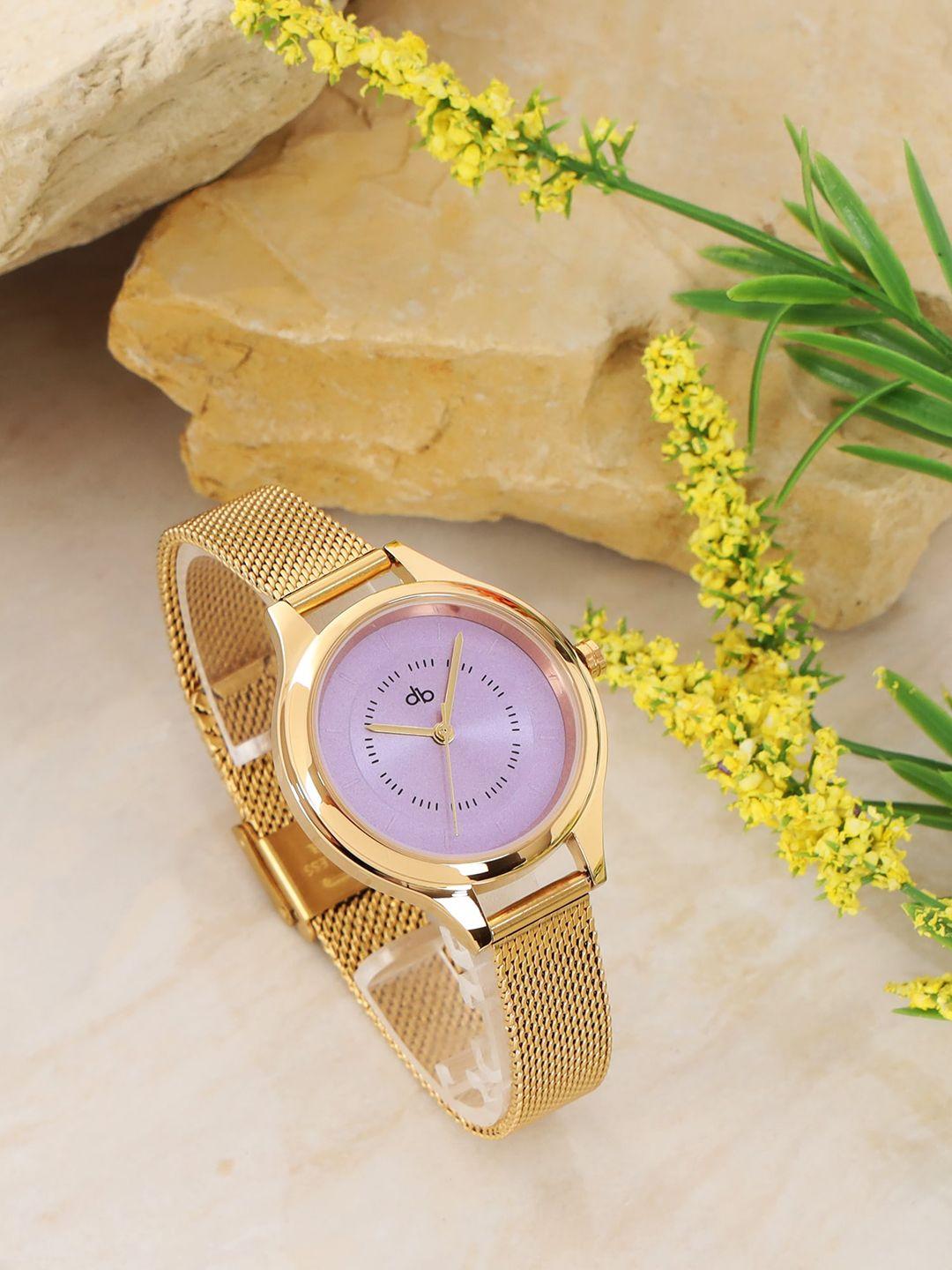 dressberry purple embellished dial bracelet style straps analogue watch db_ss23_18c