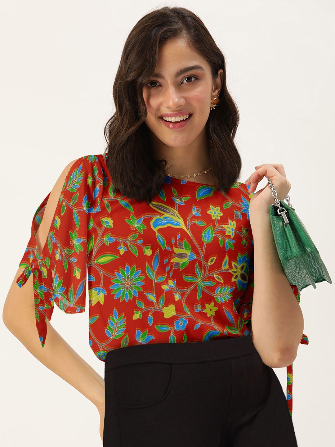 dressberry red floral print top