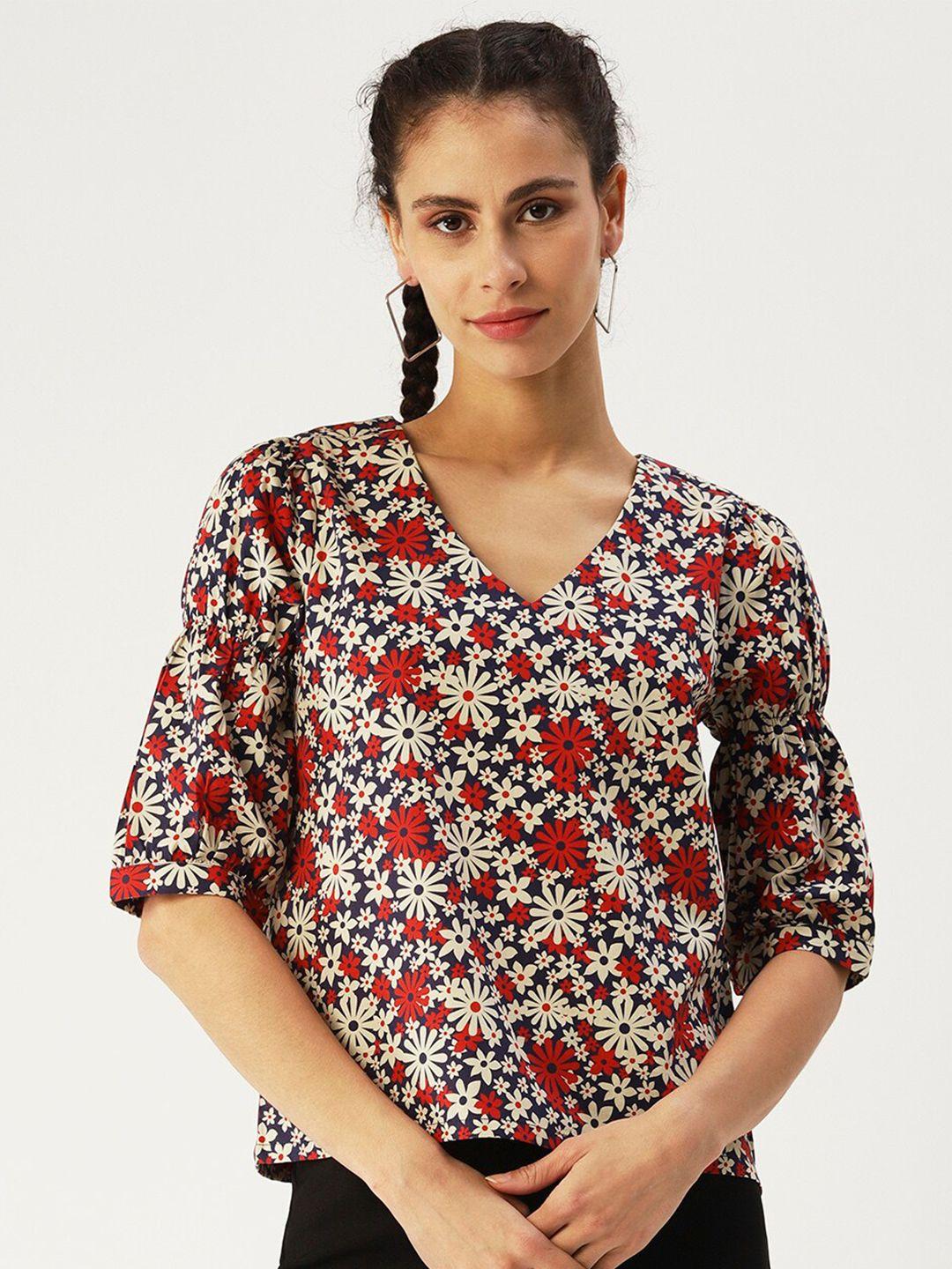 dressberry red floral print top