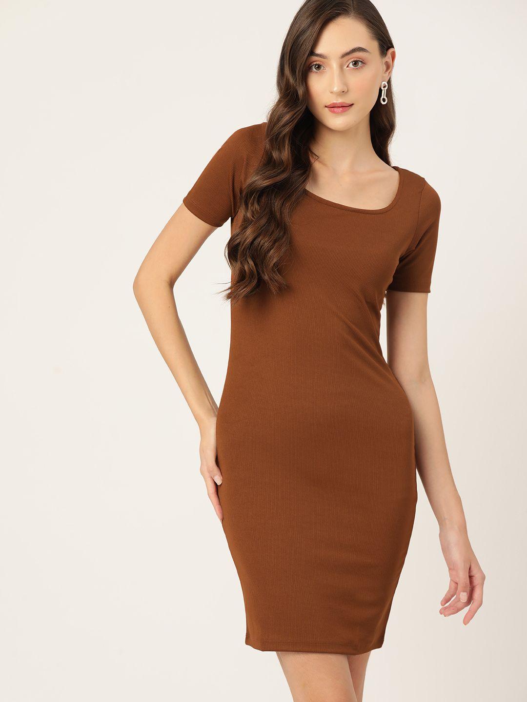 dressberry ribbed detail bodycon mini dress