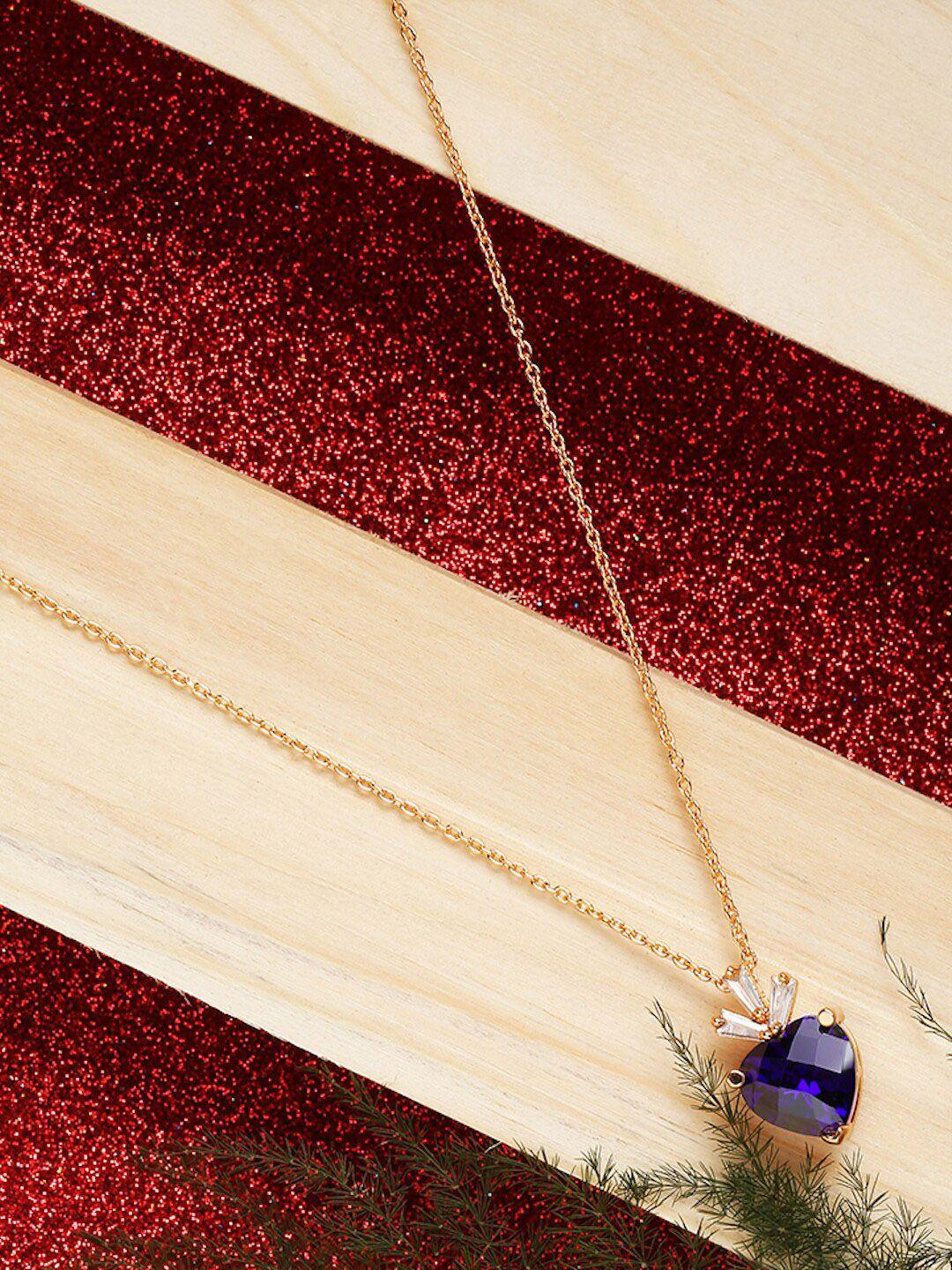 dressberry rose gold & blue brass rose gold-plated necklace
