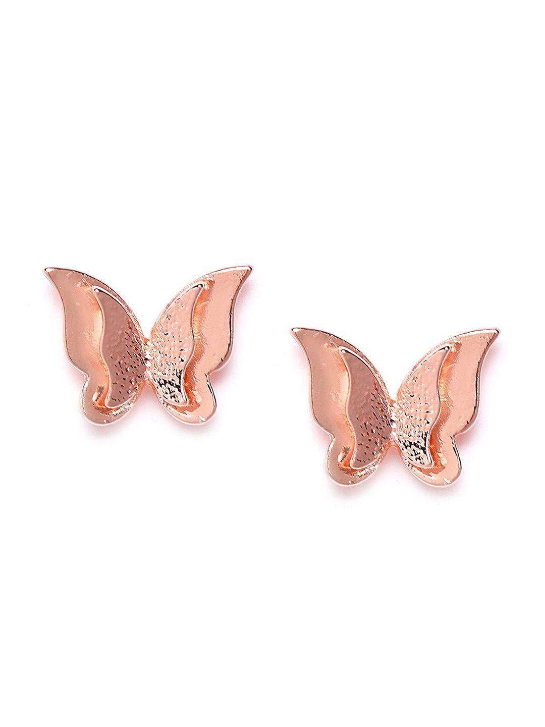 dressberry rose gold-plated contemporary studs earrings