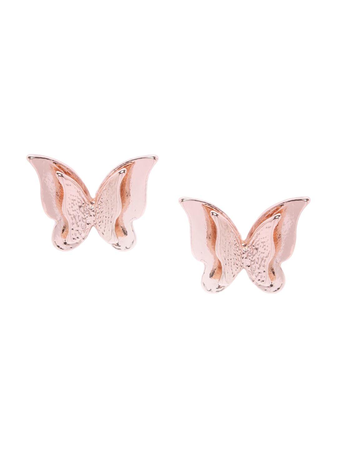 dressberry rose gold-plated contemporary studs earrings