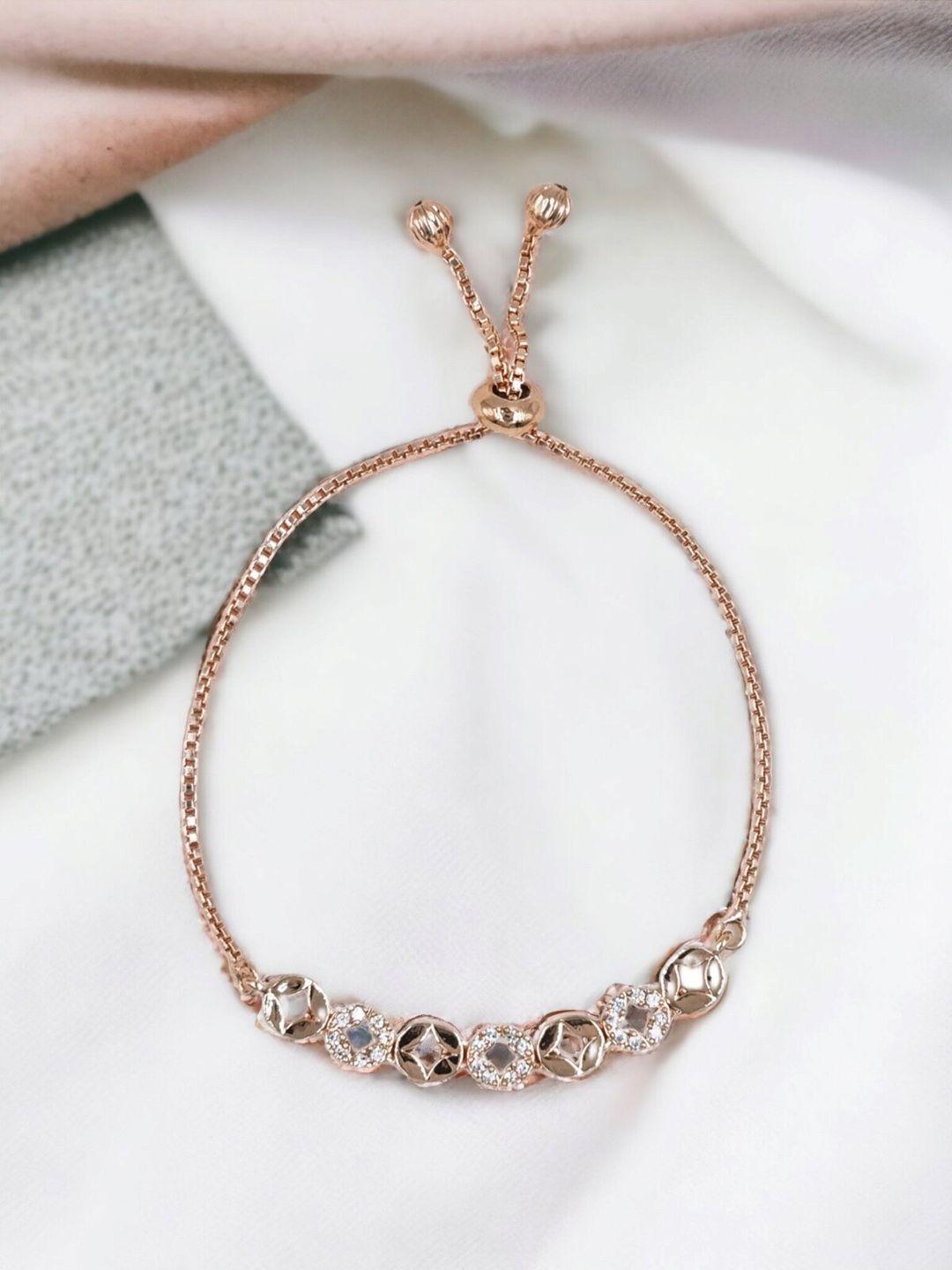 dressberry rose gold-plated cubic zirconia studded wraparound bracelet