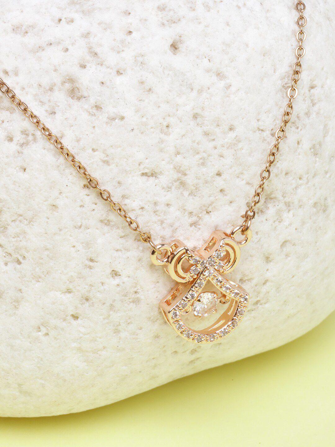 dressberry rose gold-plated cz-studded necklace