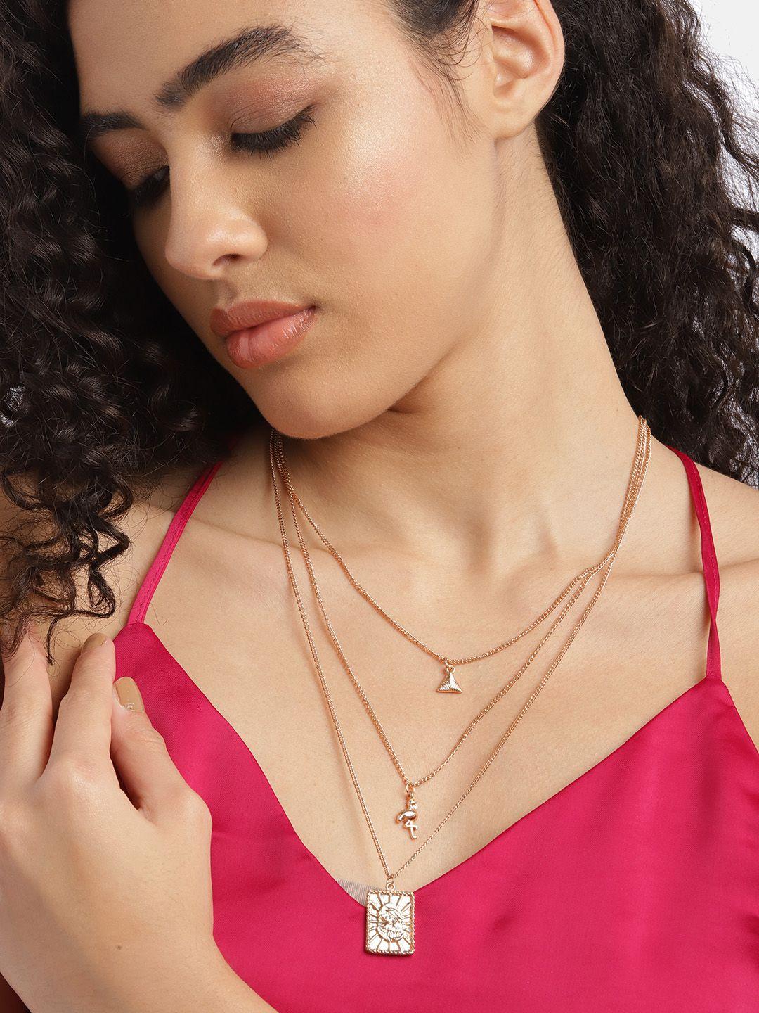 dressberry rose gold-toned layered necklace
