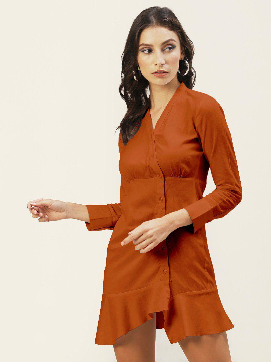 dressberry rust shirt dress