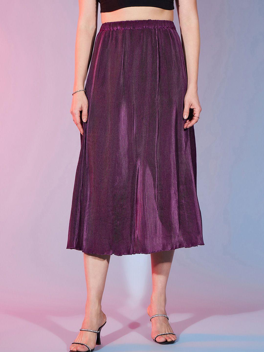 dressberry self design a-line midi skirt