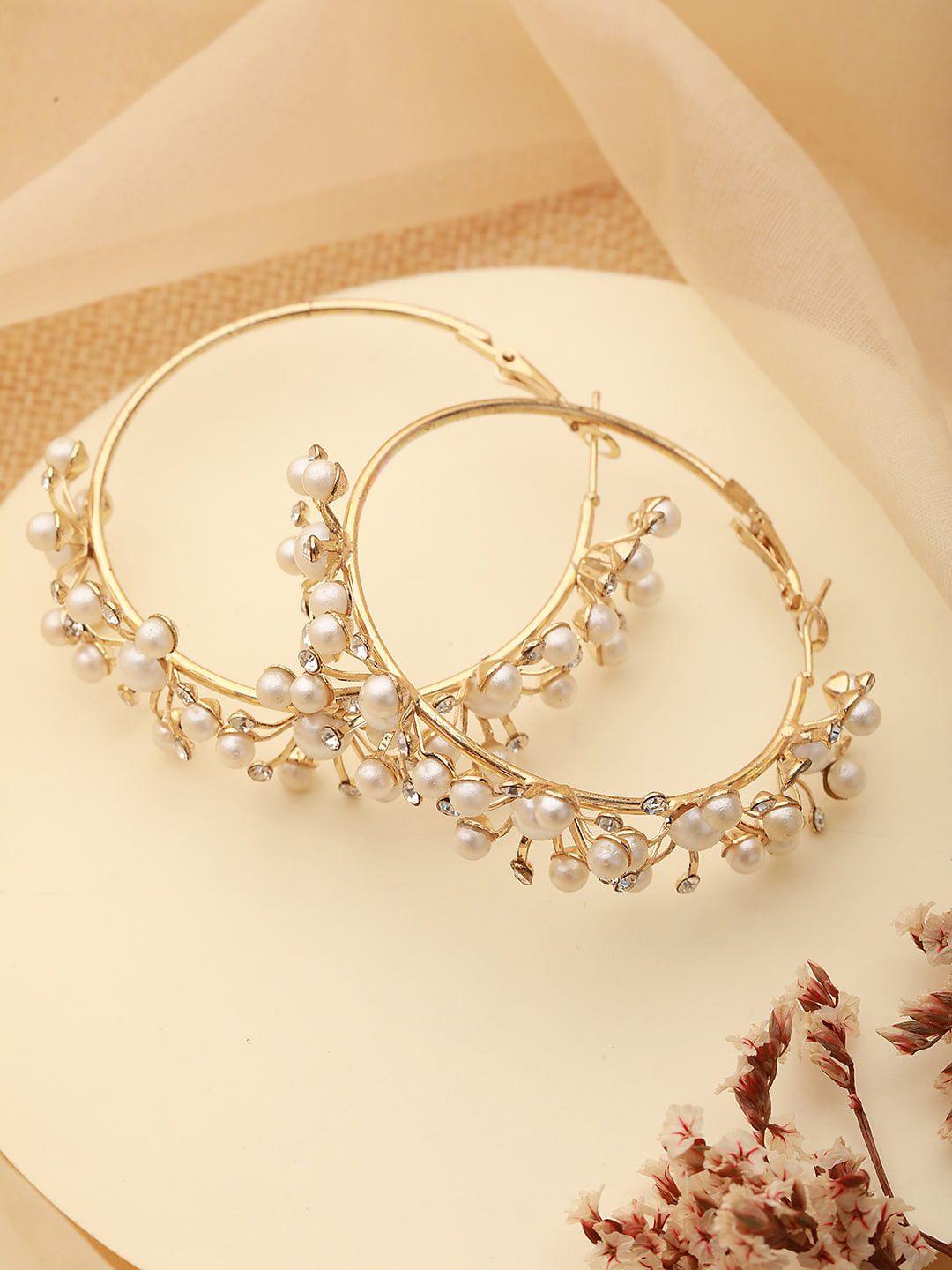 dressberry set of 2 gold-toned classic hoop earrings