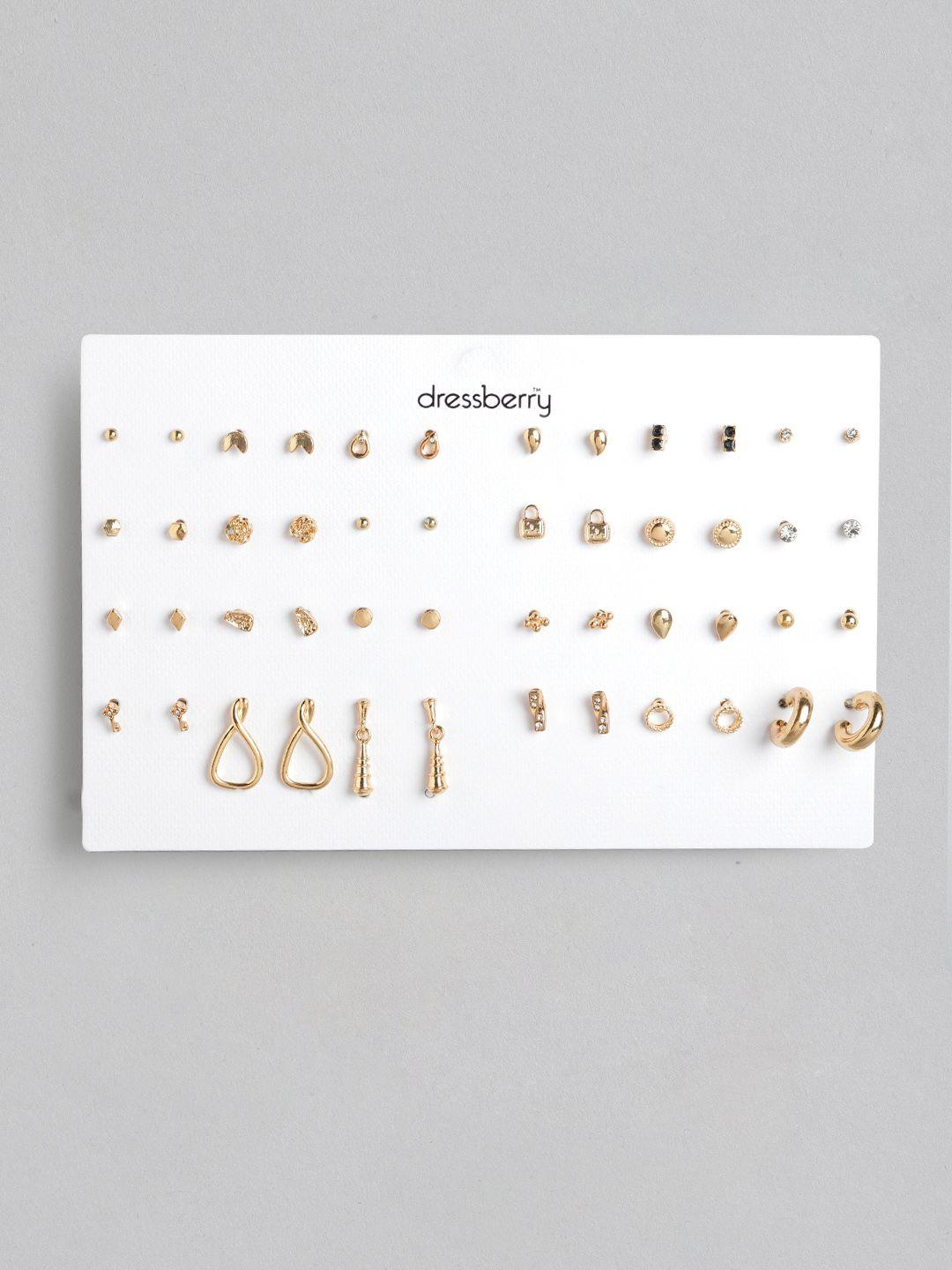 dressberry set of 24 gold-plated earrings