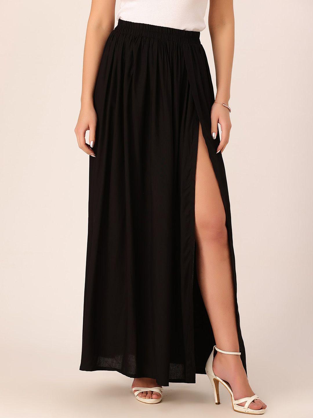 dressberry side slit flared a- line long skirt