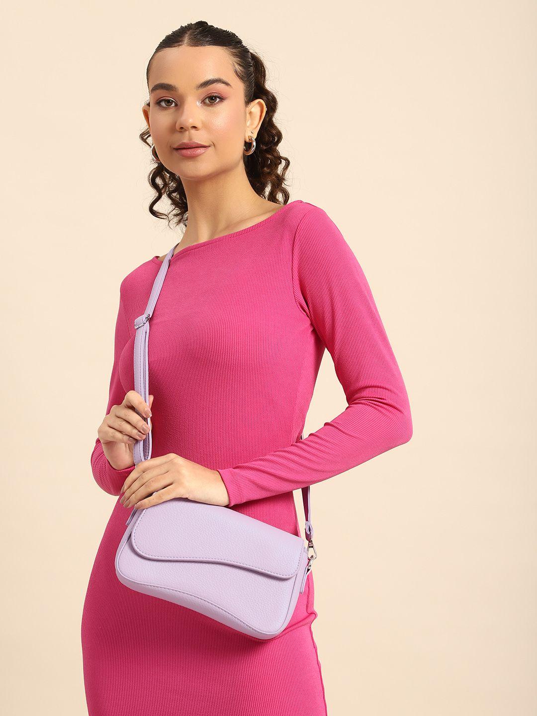 dressberry solid structured sling bag