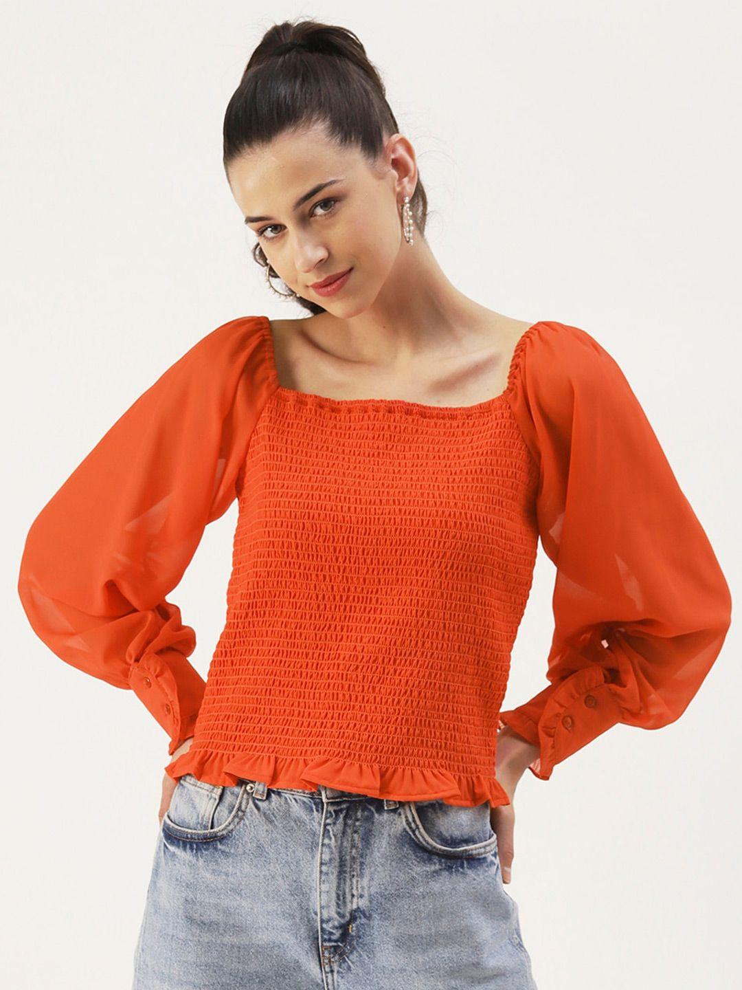 dressberry square neck smocked top