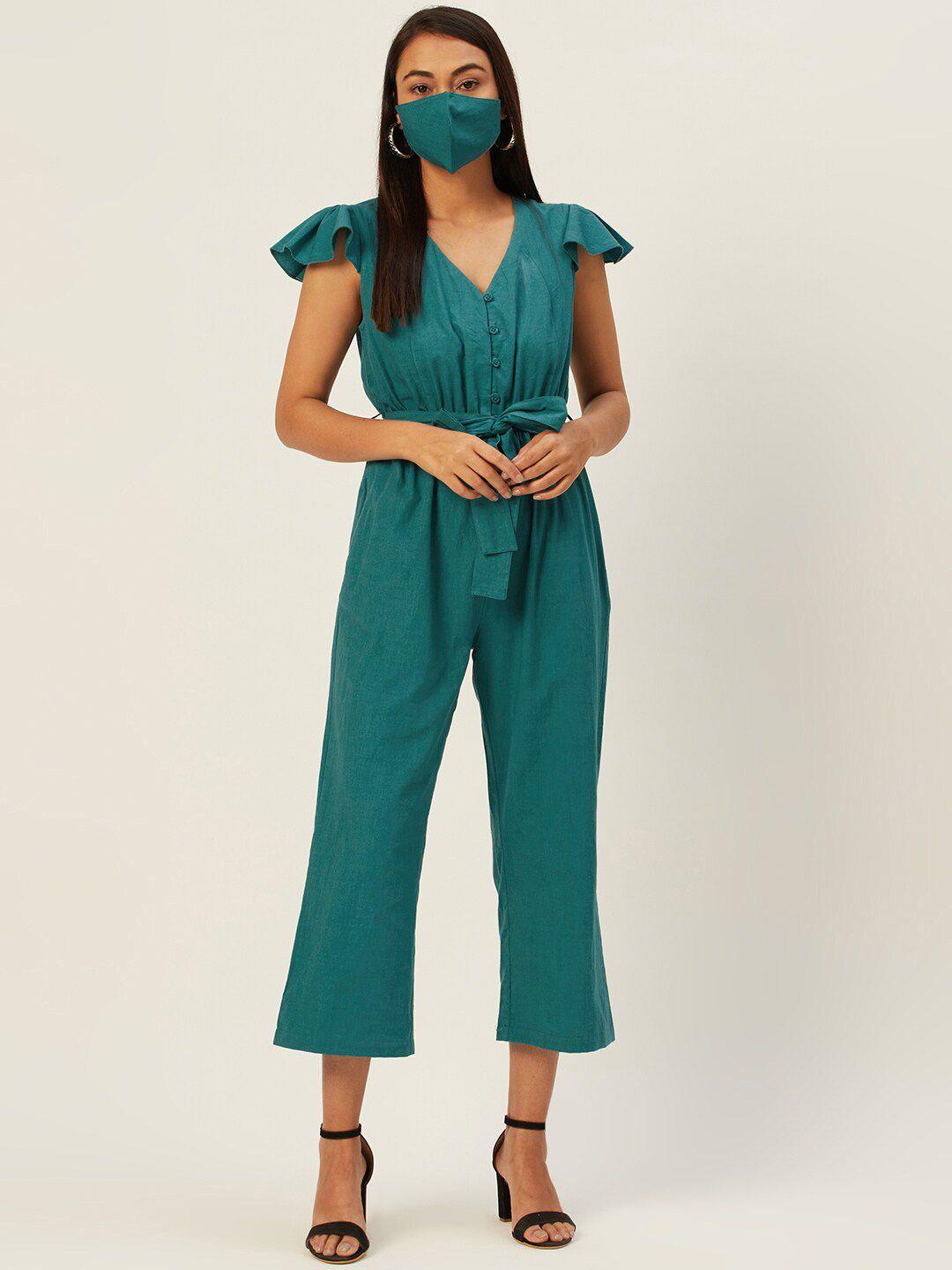 dressberry teal basic jumpsuit