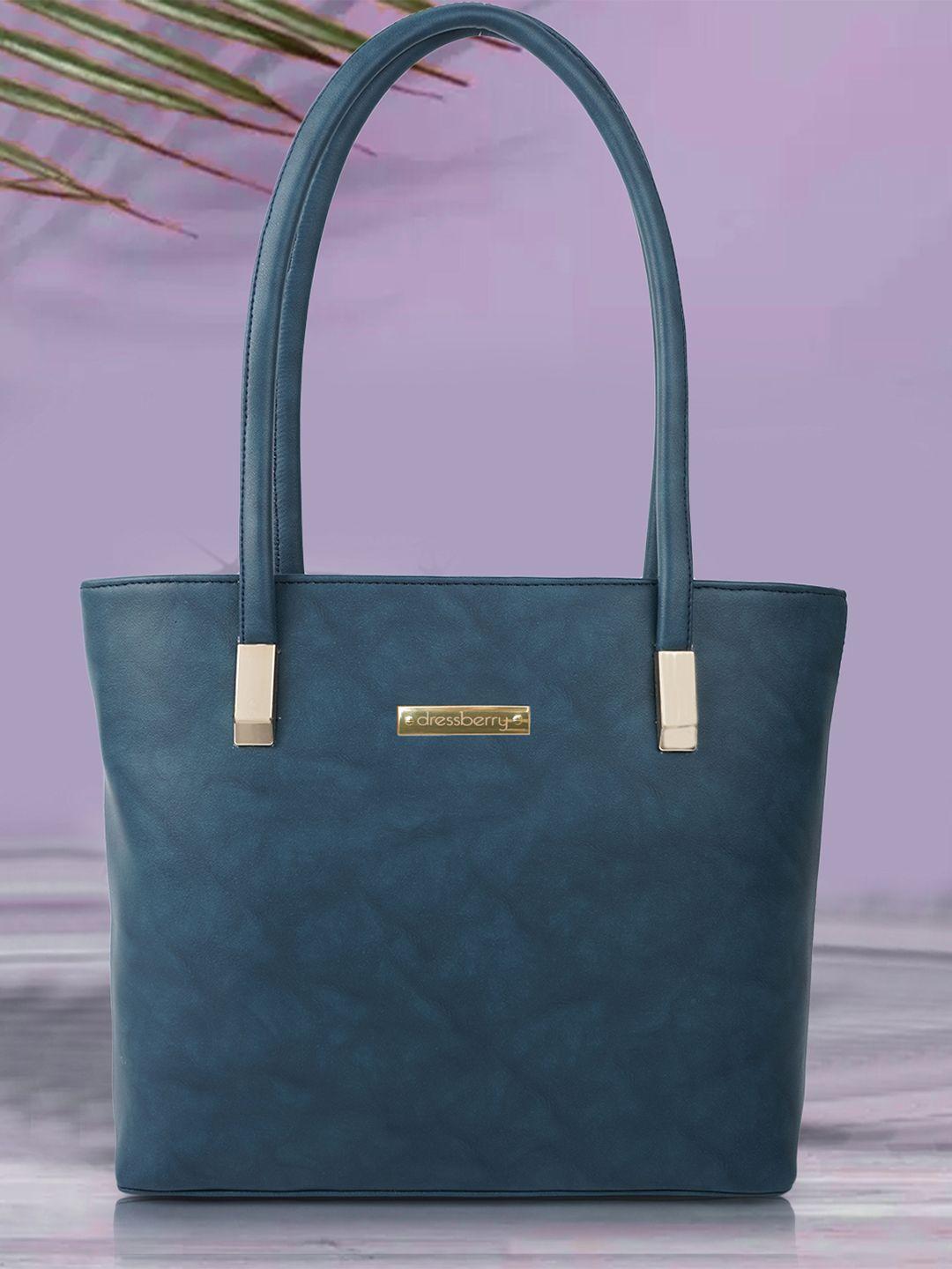 dressberry teal blue structured handheld bag