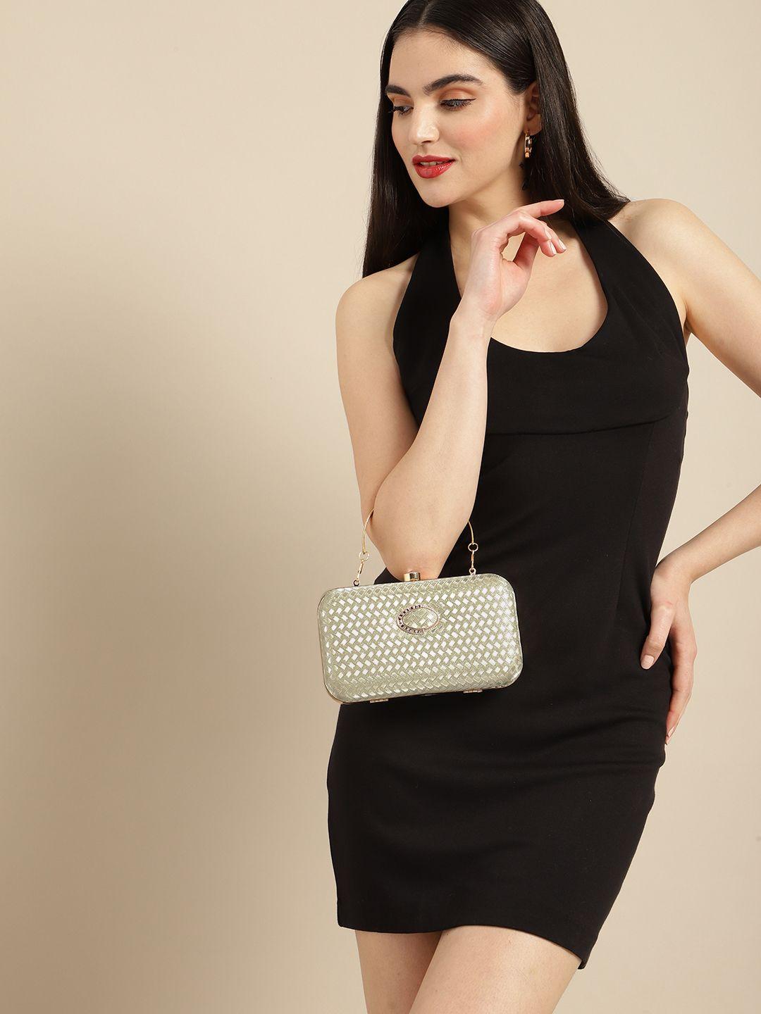 dressberry textured box clutch