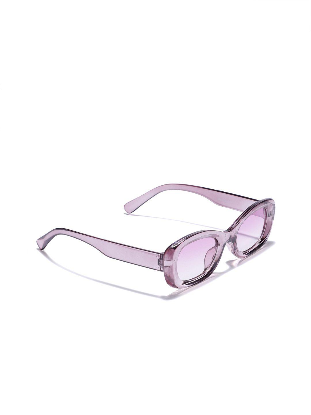 dressberry unisex pink lens & pink rectangle sunglasses with uv protected lens