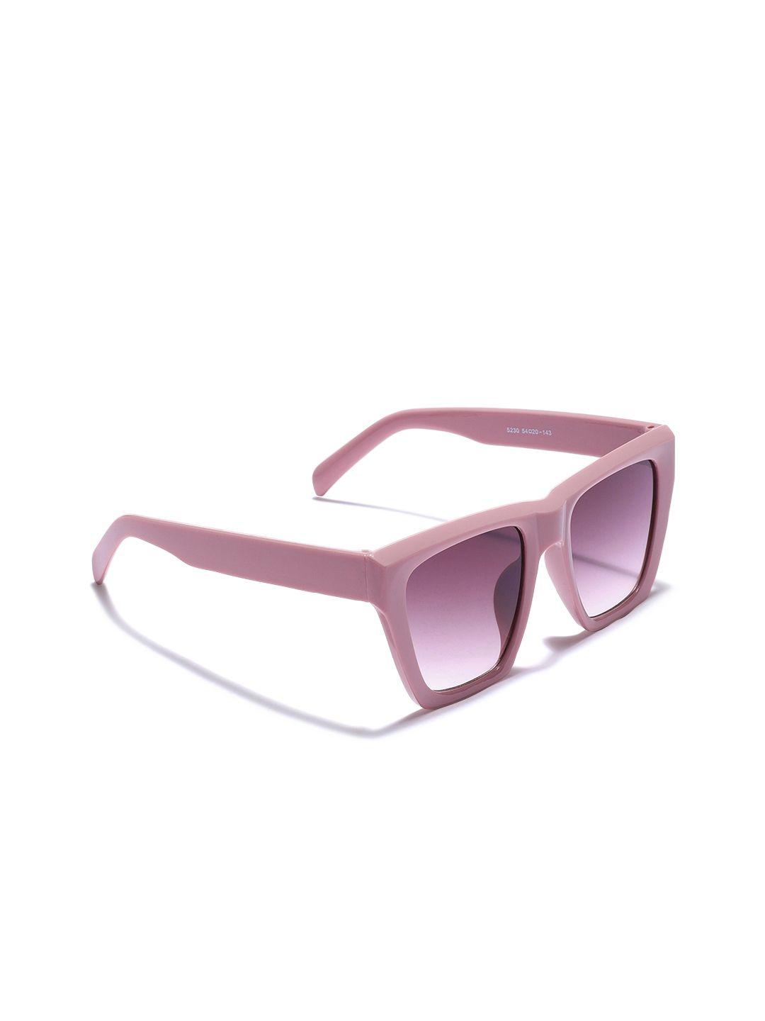 dressberry unisex pink lens & pink square sunglasses with uv protected lens