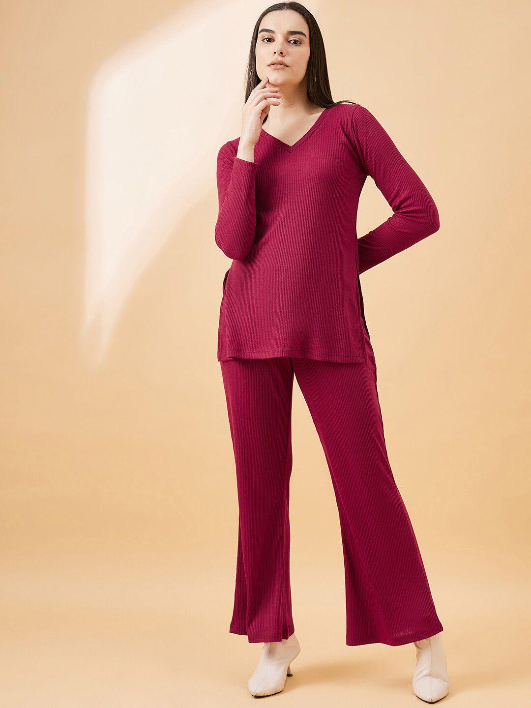 dressberry v-neck top with trousers co-ords