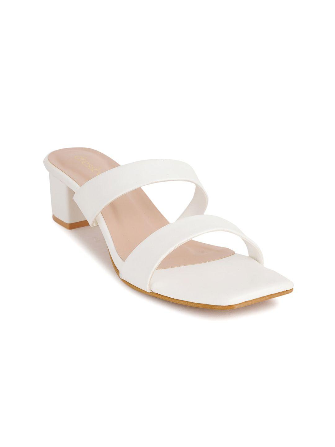 dressberry white block gladiators with buckles